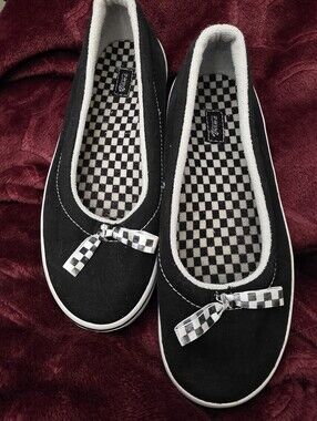 Vans Vintage Y2k Big Girls Size 2 Navy Blue Ballet Mary Jane's Sneakers